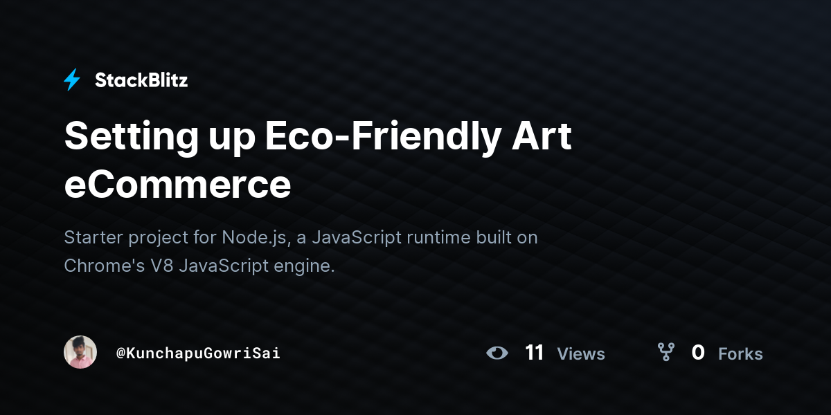 Setting up Eco-Friendly Art eCommerce - StackBlitz