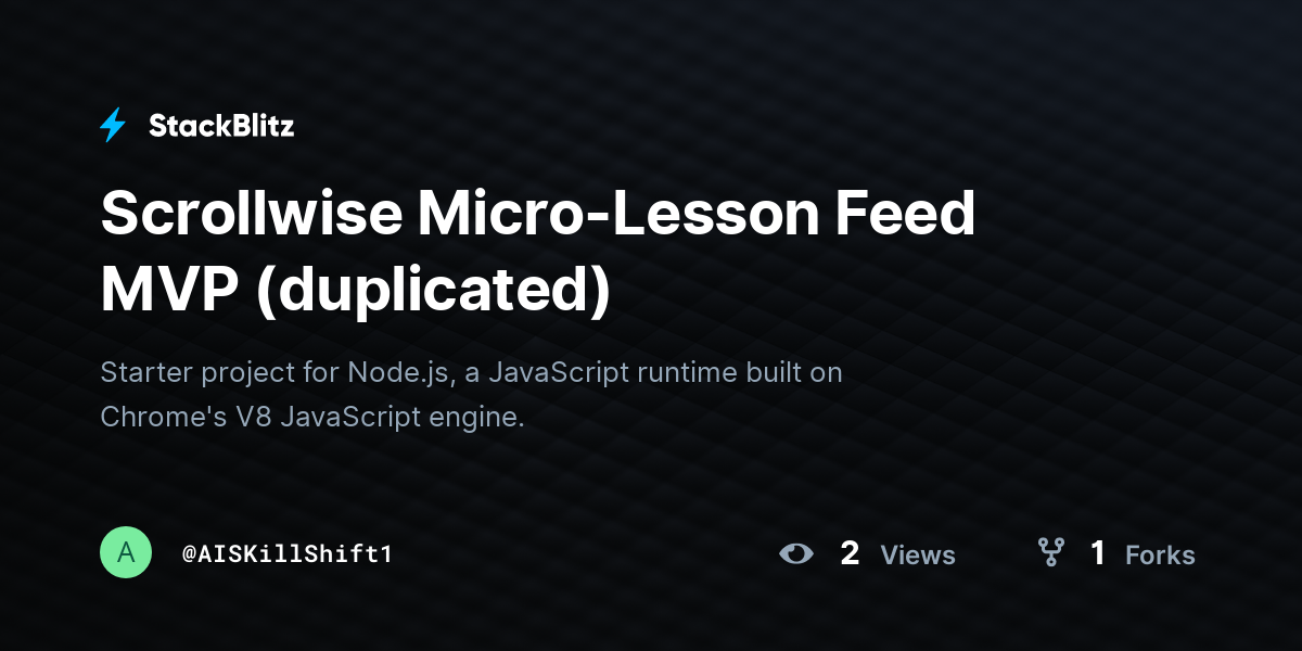 Scrollwise Micro-Lesson Feed MVP (duplicated) - StackBlitz