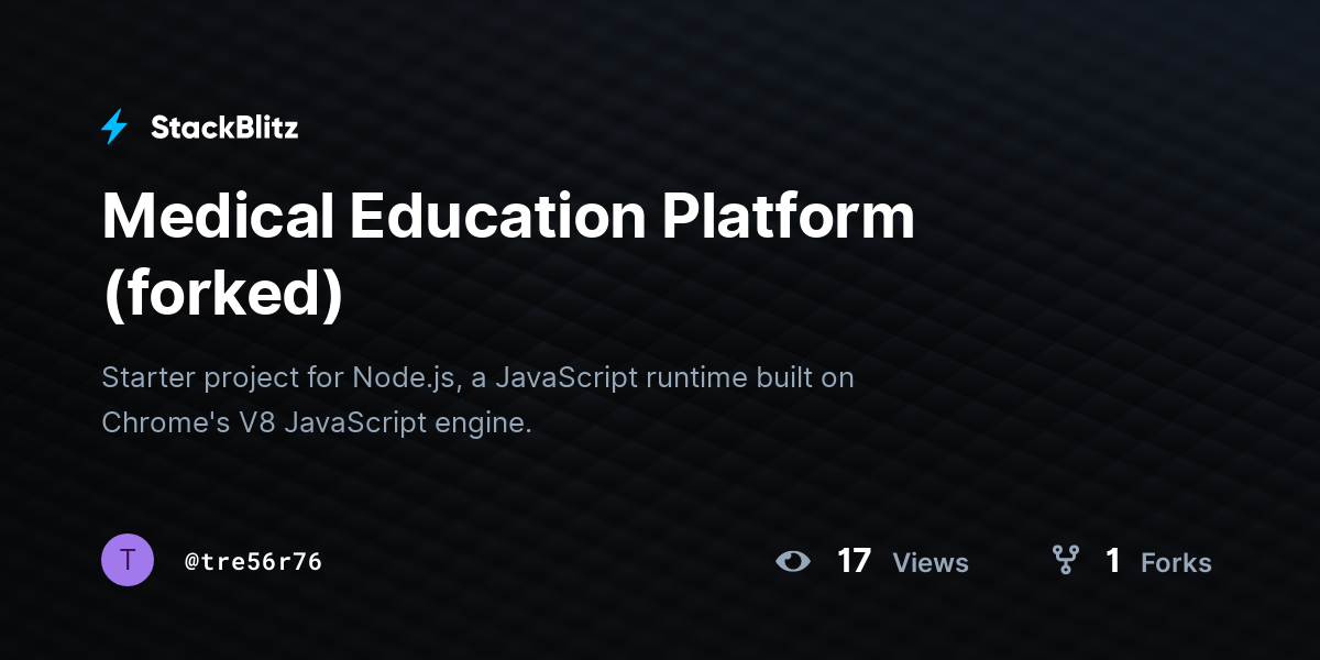 Medical Education Platform (forked) - StackBlitz