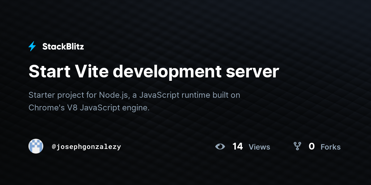 Start Vite development server - StackBlitz