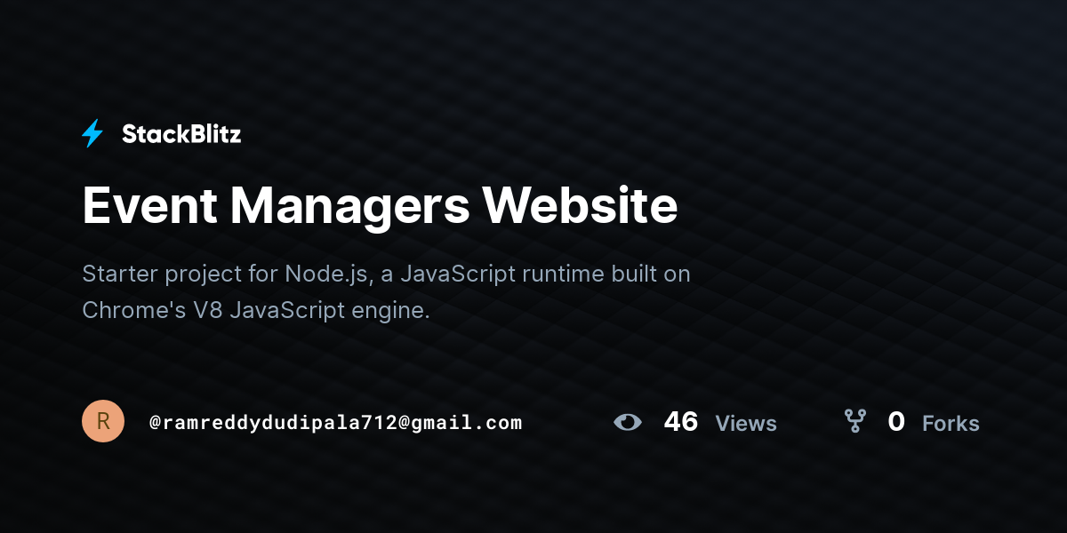 Event Managers Website - StackBlitz