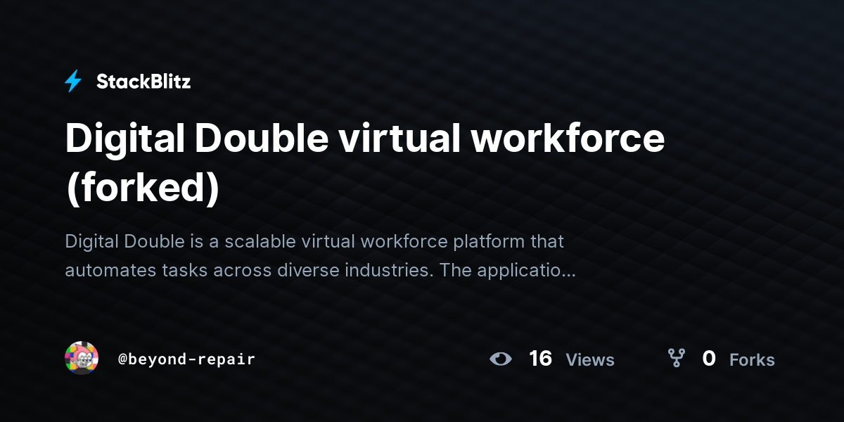 Digital Double virtual workforce (forked) - StackBlitz