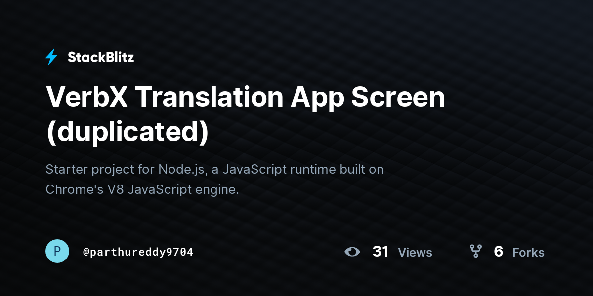 VerbX Translation App Screen (duplicated) - StackBlitz