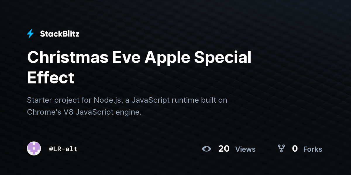Christmas Eve Apple Special Effect - StackBlitz