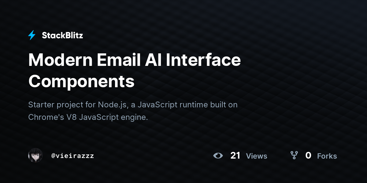 Modern Email AI Interface Components - StackBlitz