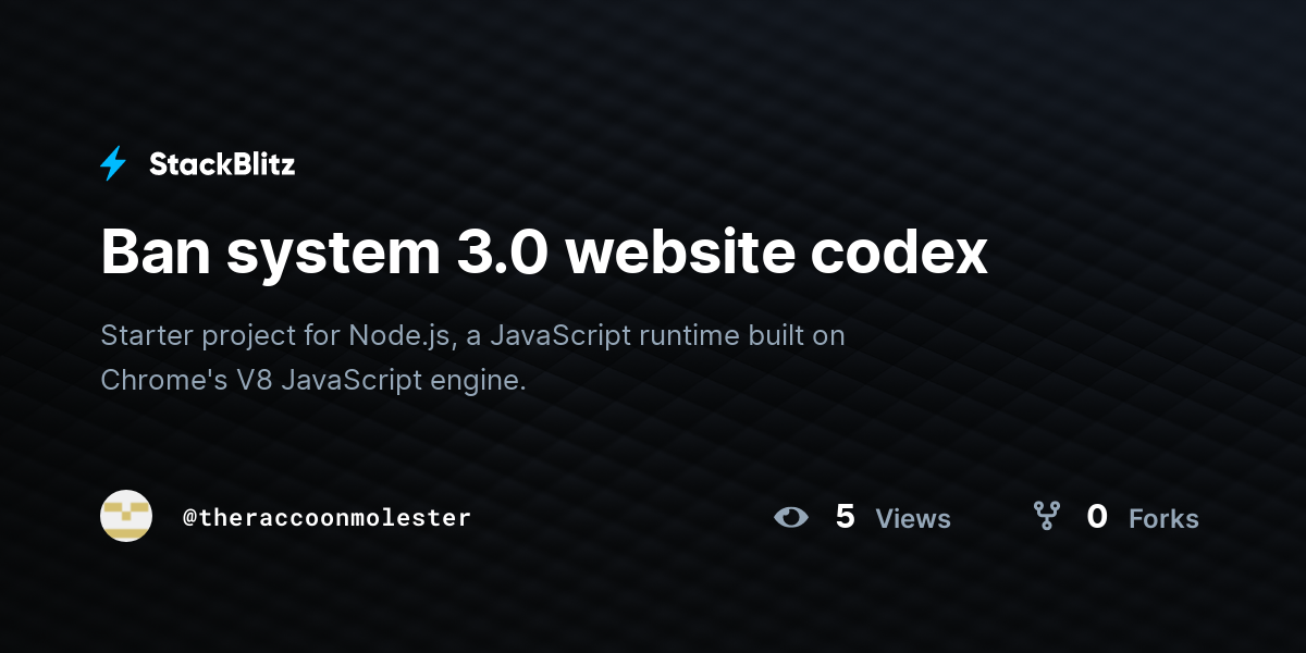 Ban system 3.0 website codex - StackBlitz