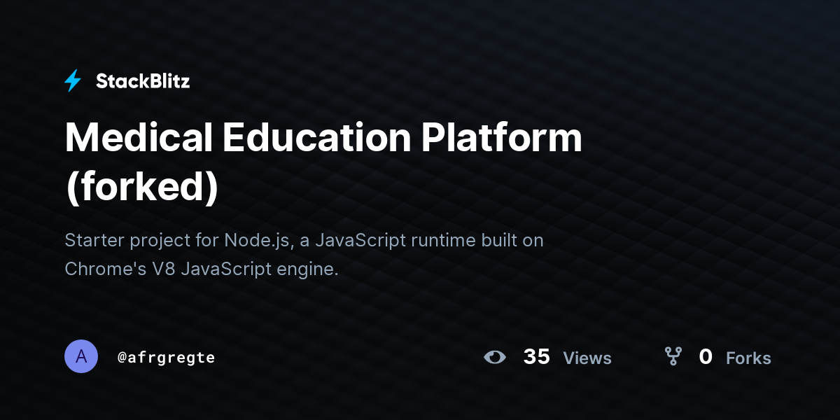 Medical Education Platform (forked) - StackBlitz