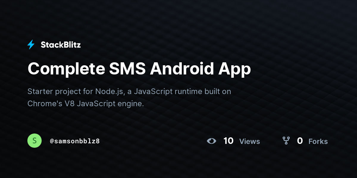 Complete SMS Android App - StackBlitz