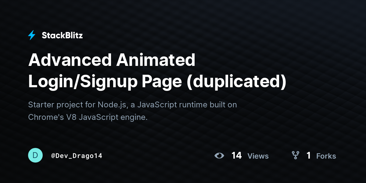 Advanced Animated Login/Signup Page (duplicated) - StackBlitz