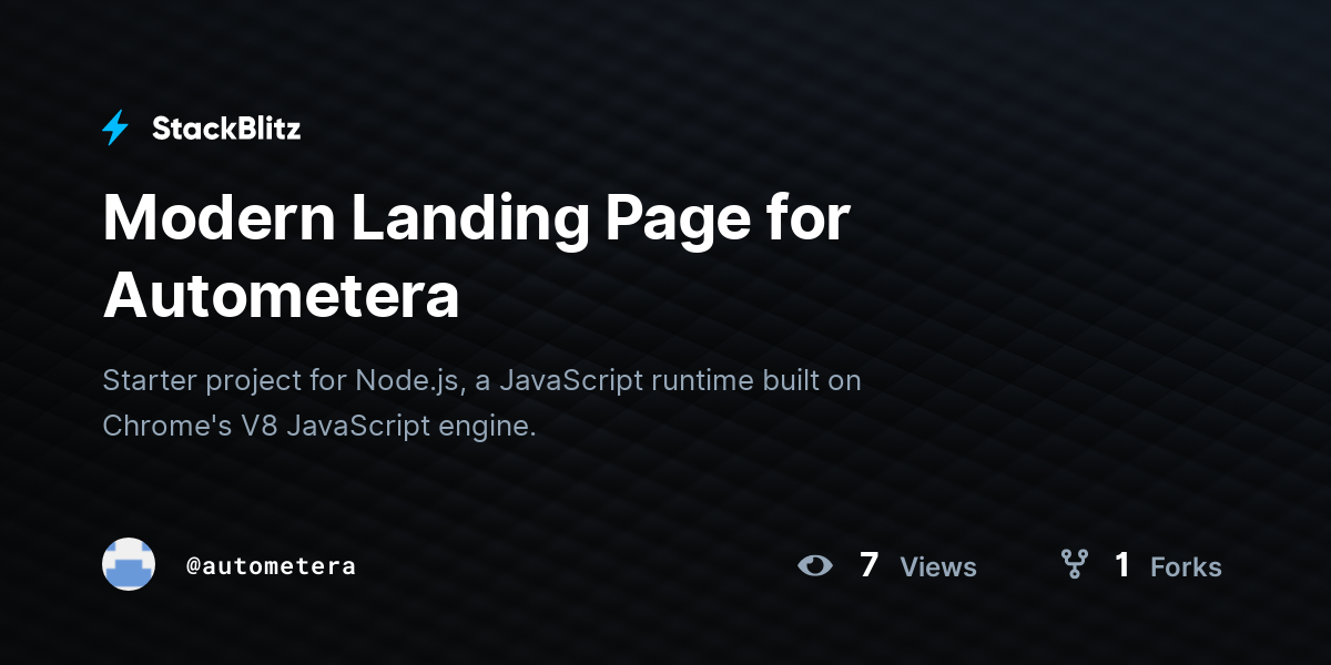 Modern Landing Page for Autometera - StackBlitz