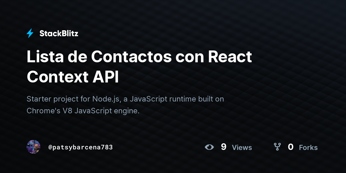 Lista de Contactos con React Context API - StackBlitz