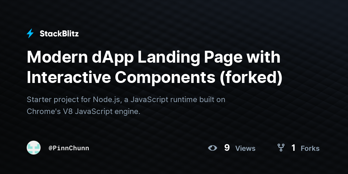 Modern dApp Landing Page with Interactive Components (forked) - StackBlitz