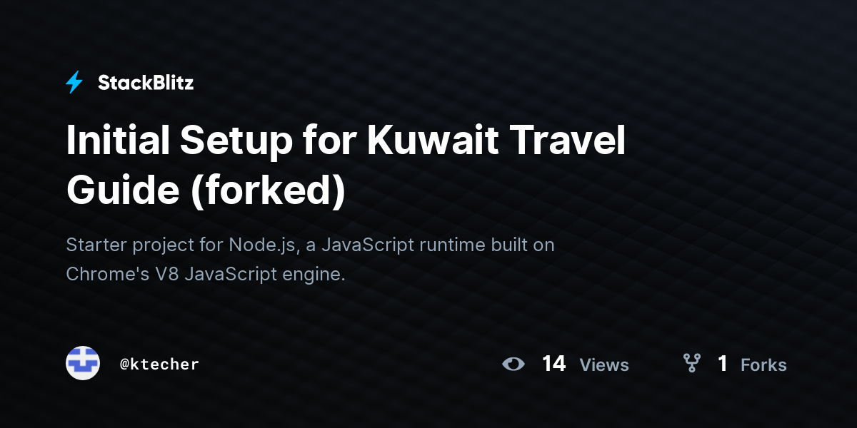 Initial Setup for Kuwait Travel Guide (forked) - StackBlitz