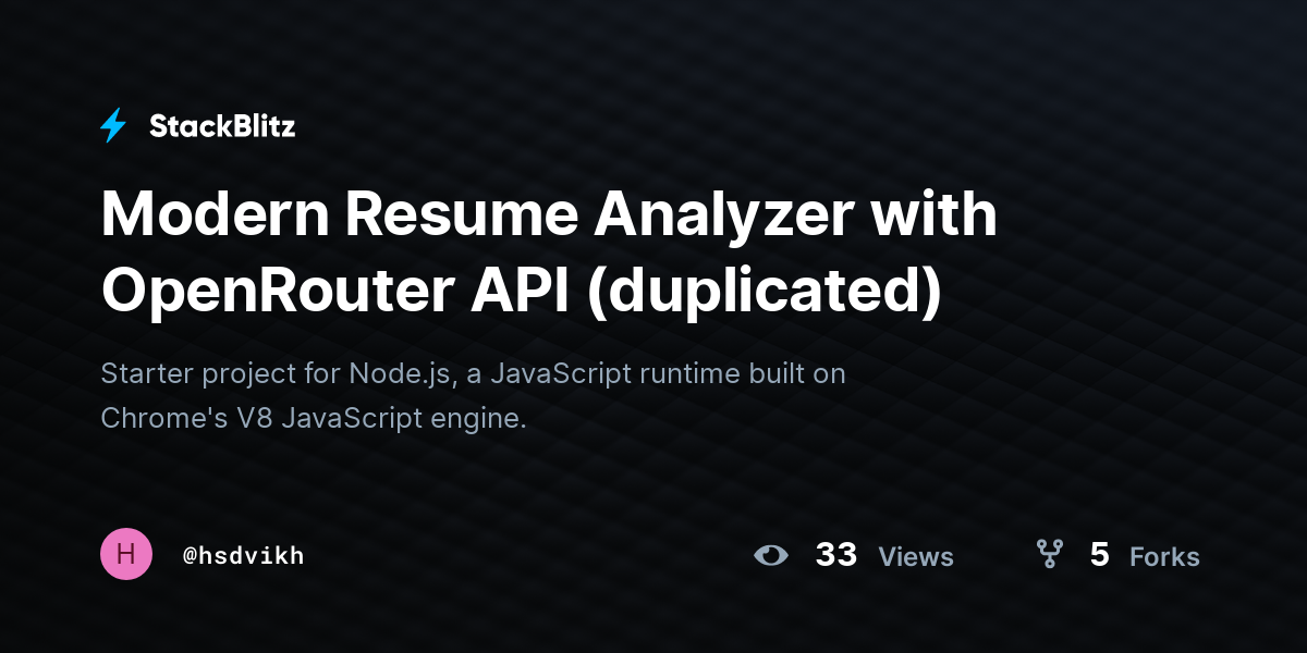 Modern Resume Analyzer with OpenRouter API (duplicated) - StackBlitz