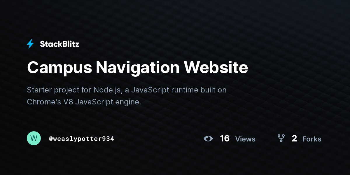 Campus Navigation Website - StackBlitz
