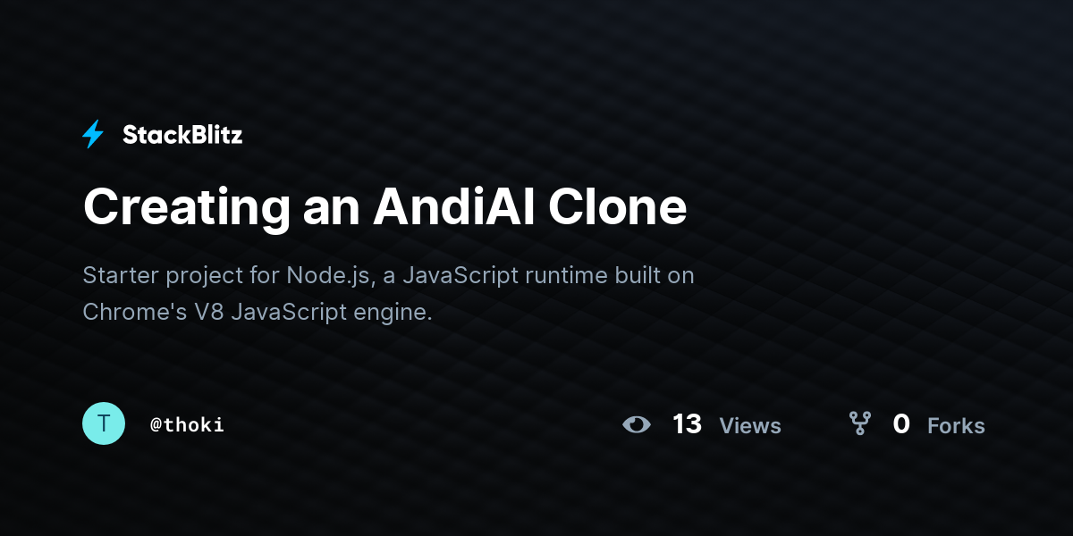 Creating an AndiAI Clone - StackBlitz