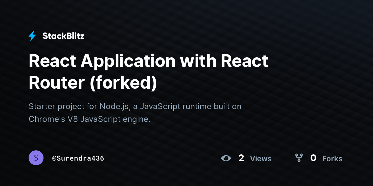 React Application with React Router (forked) - StackBlitz