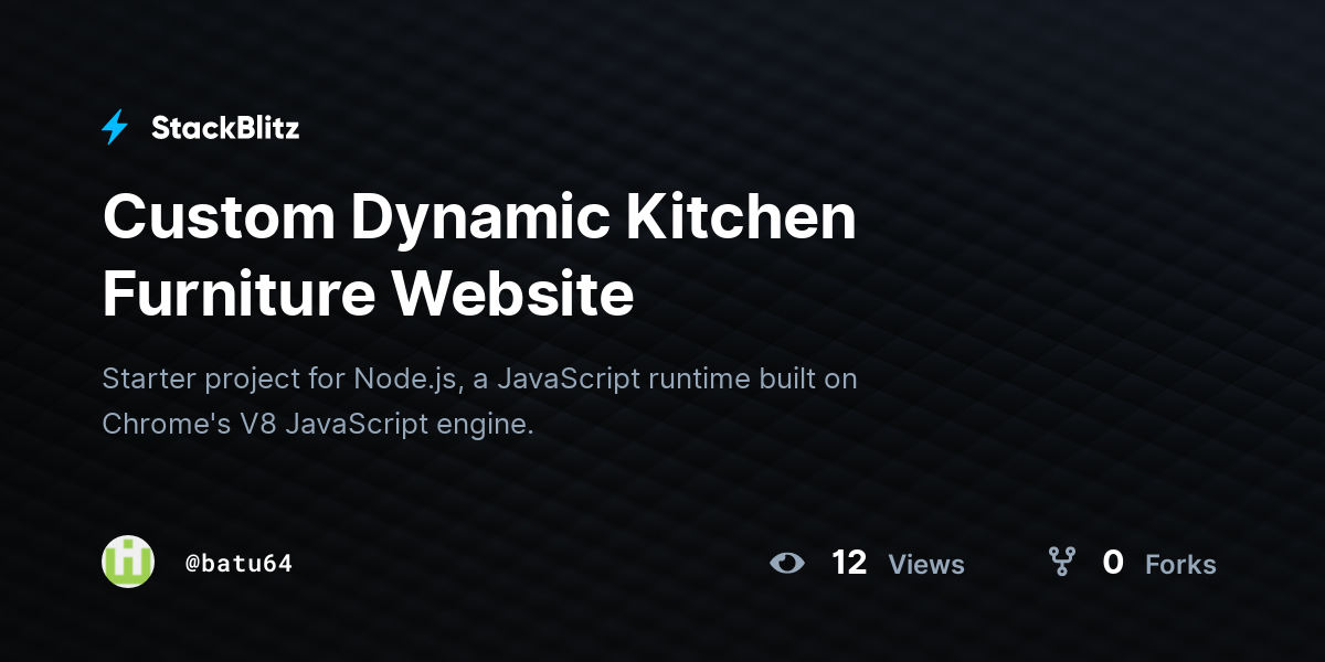 Custom Dynamic Kitchen Furniture Website - StackBlitz