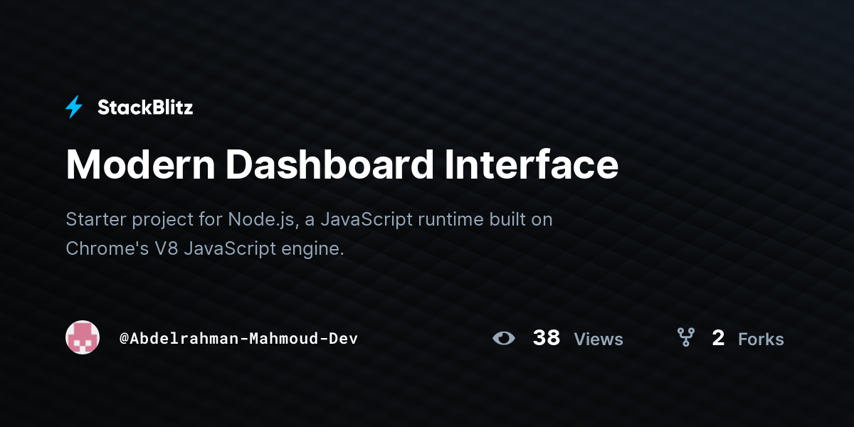 Modern Dashboard Interface - StackBlitz