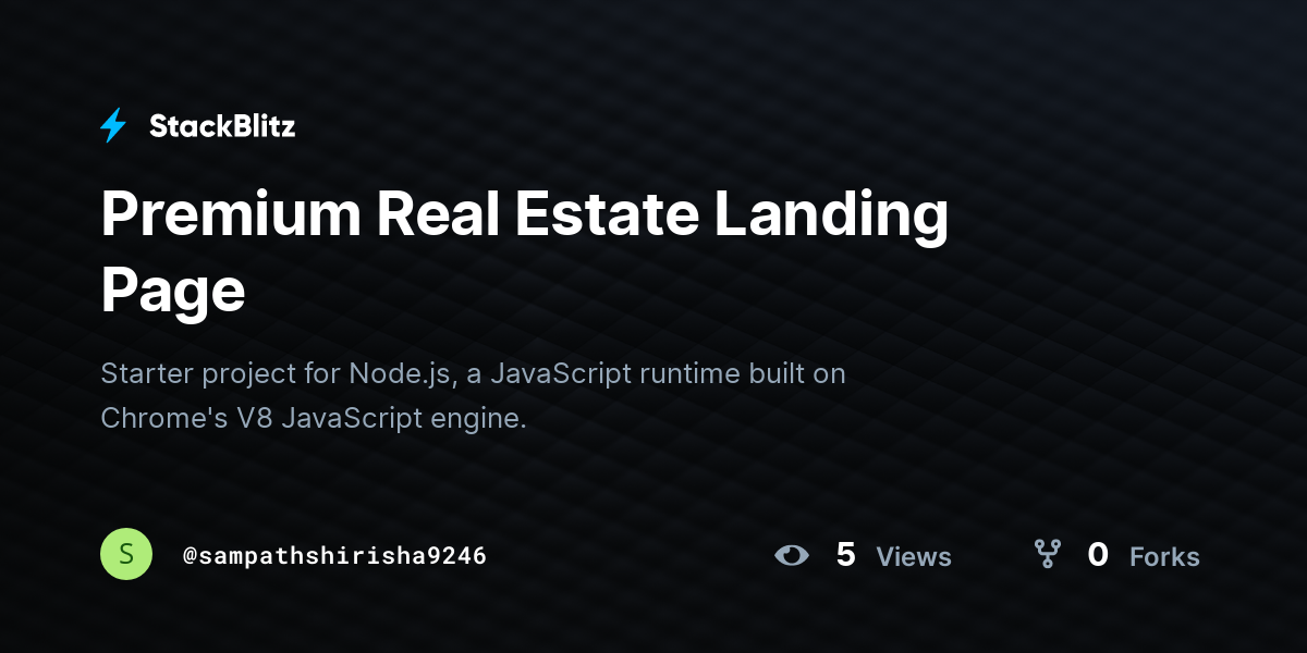 Premium Real Estate Landing Page - StackBlitz