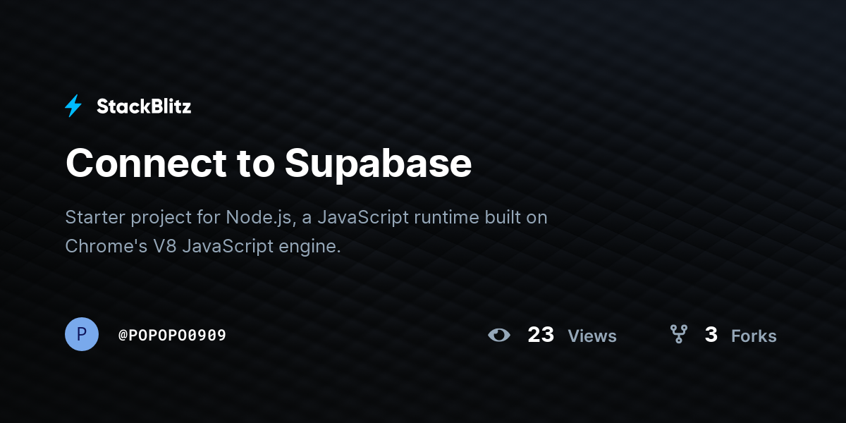 Connect to Supabase - StackBlitz