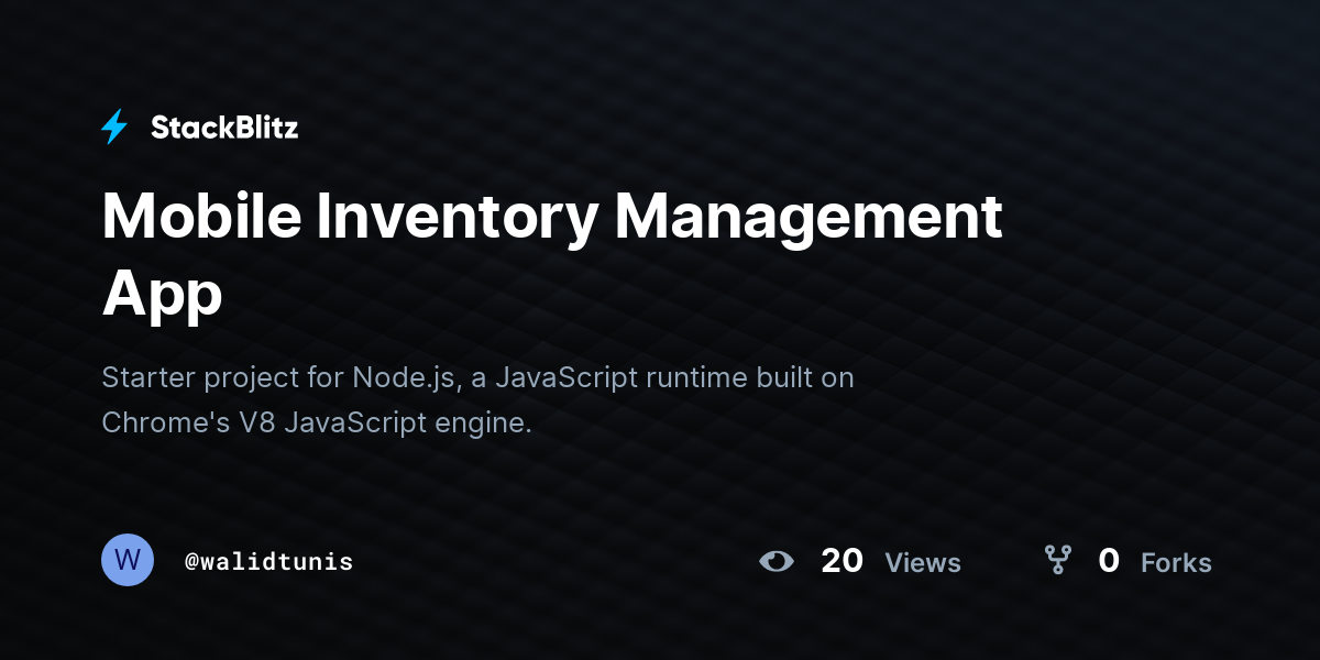 Mobile Inventory Management App - StackBlitz
