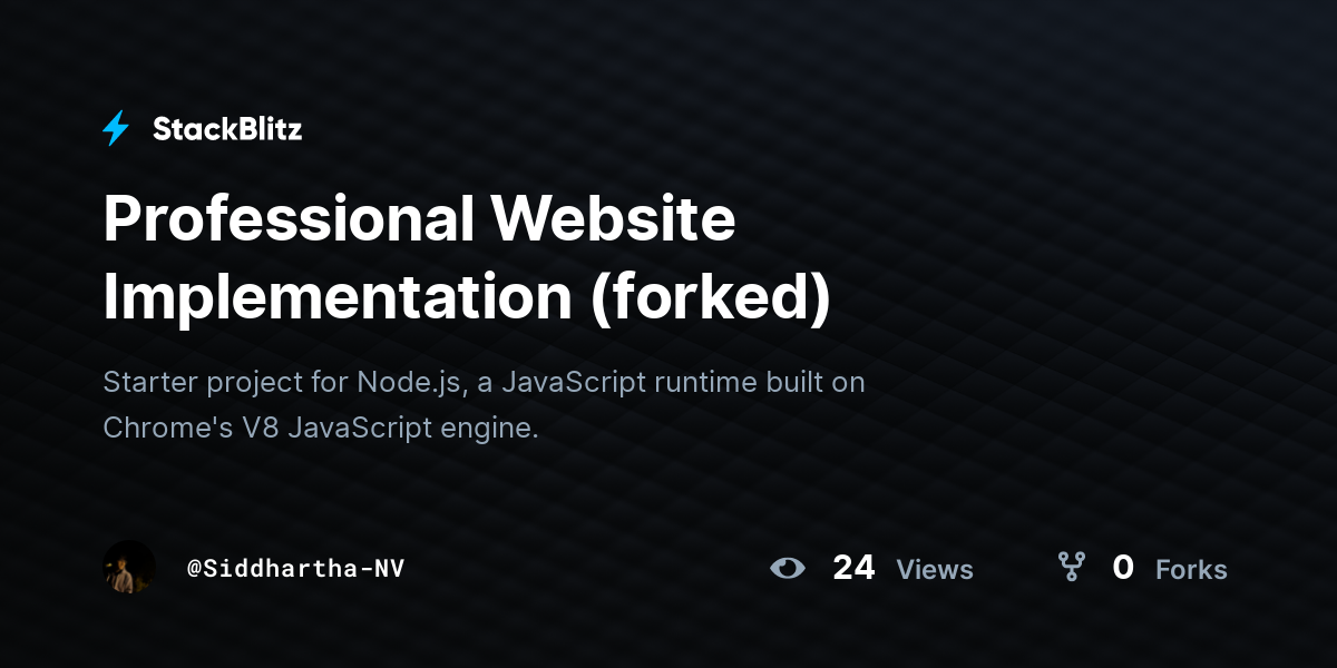 Professional Website Implementation (forked) - StackBlitz