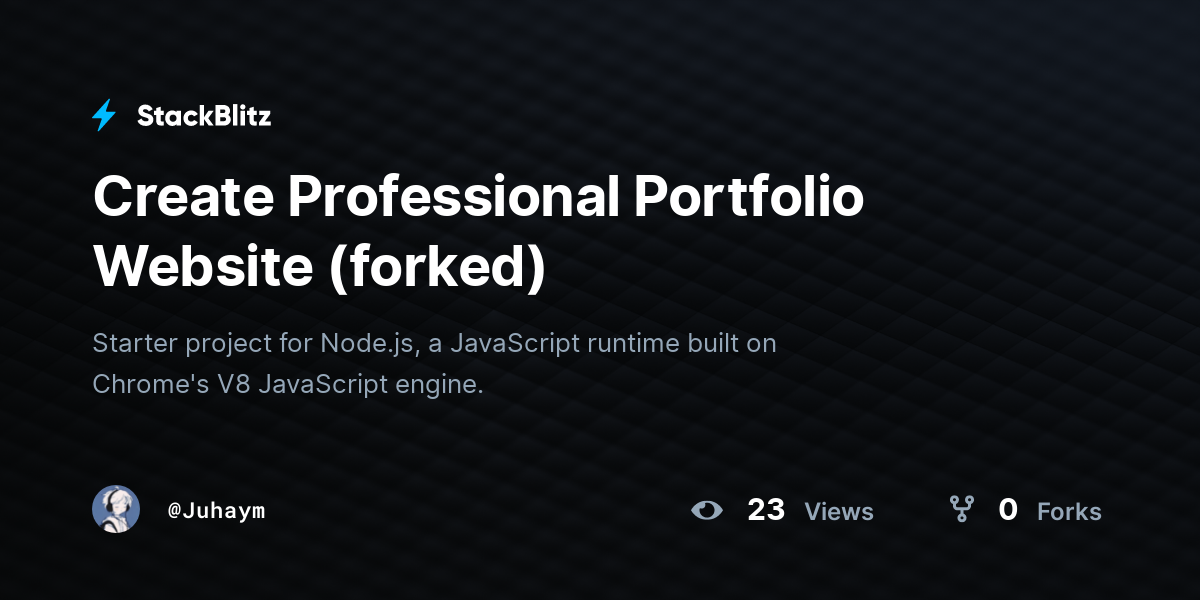 Create Professional Portfolio Website (forked) - StackBlitz