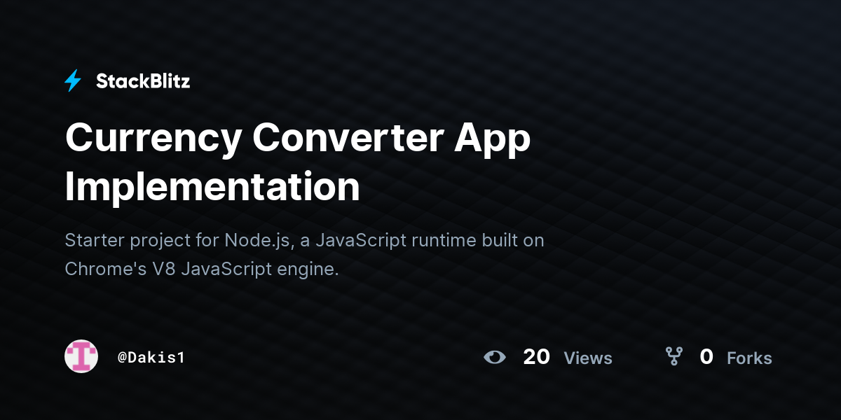 Currency Converter App Implementation - StackBlitz