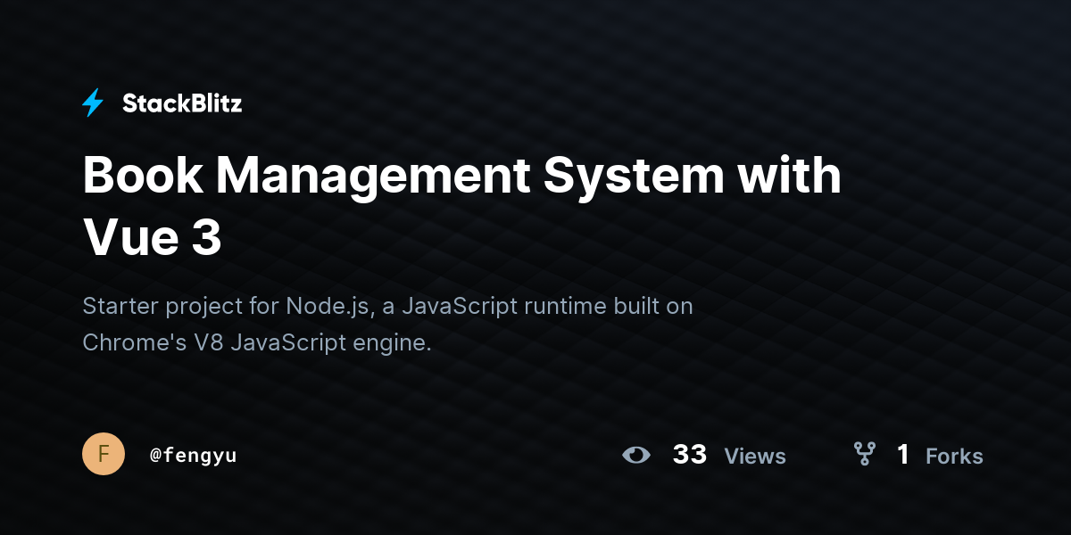 Book Management System with Vue 3 - StackBlitz