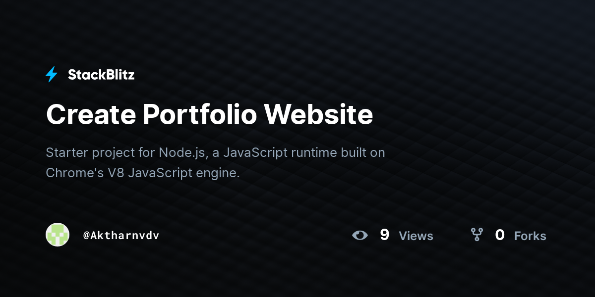 Create Portfolio Website - StackBlitz