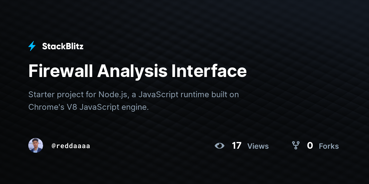 Firewall Analysis Interface - StackBlitz