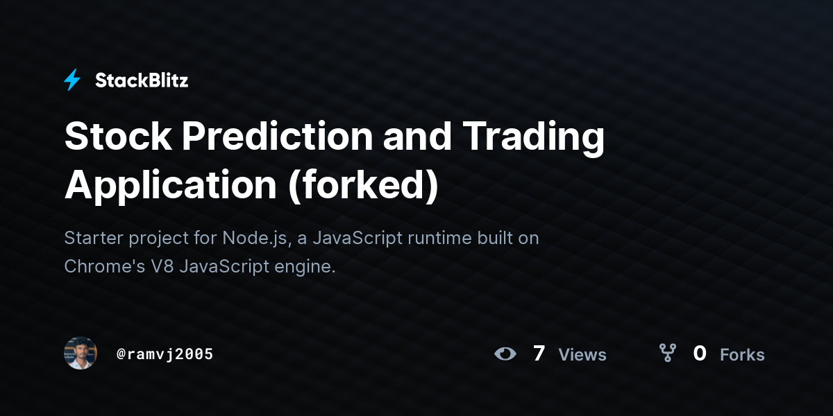 Stock Prediction and Trading Application (forked) - StackBlitz