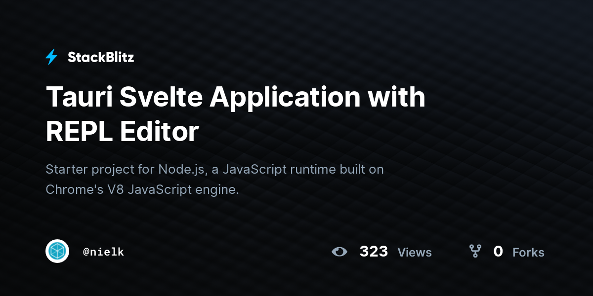 Tauri Svelte Application with REPL Editor - StackBlitz