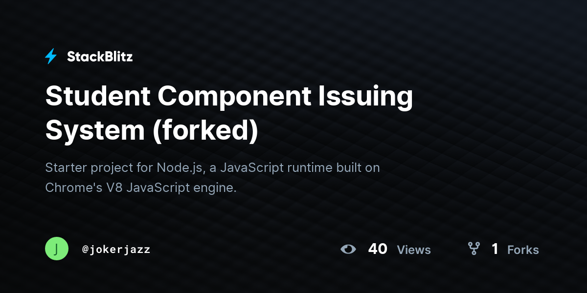 Student Component Issuing System (forked) - StackBlitz