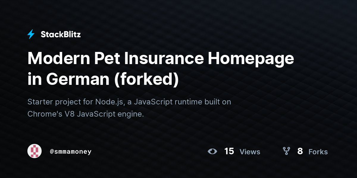 Modern Pet Insurance Homepage in German (forked) - StackBlitz