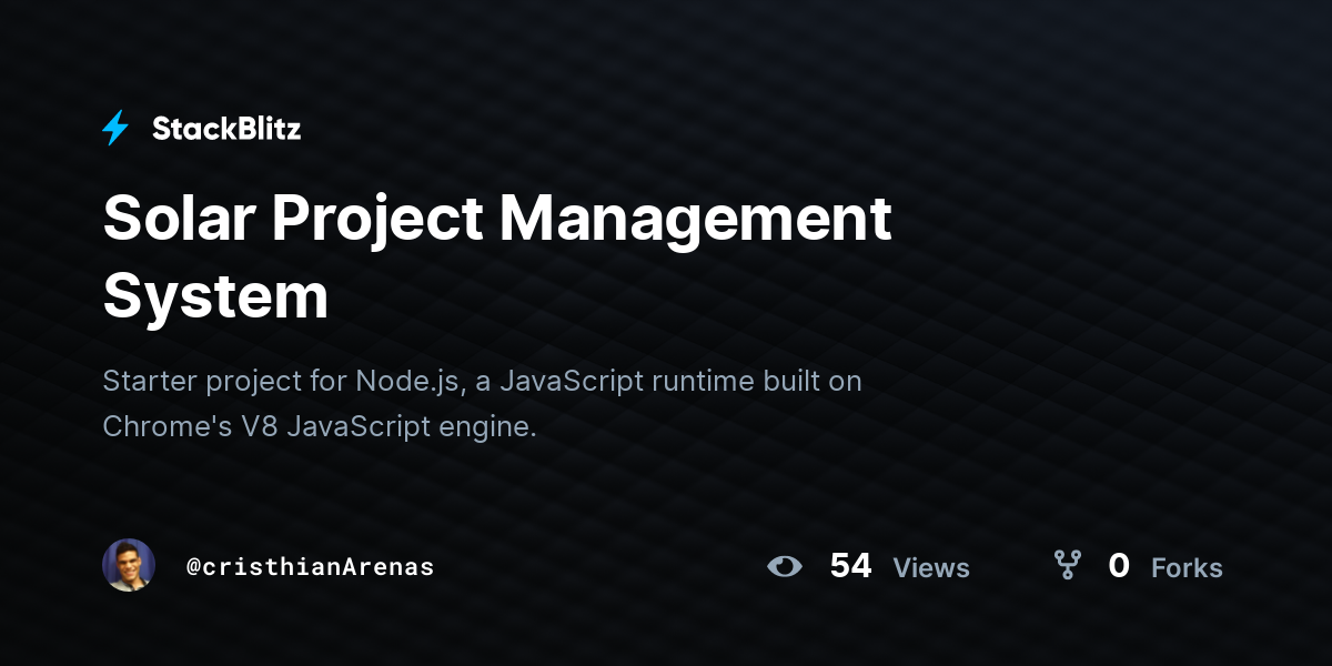 Solar Project Management System - StackBlitz