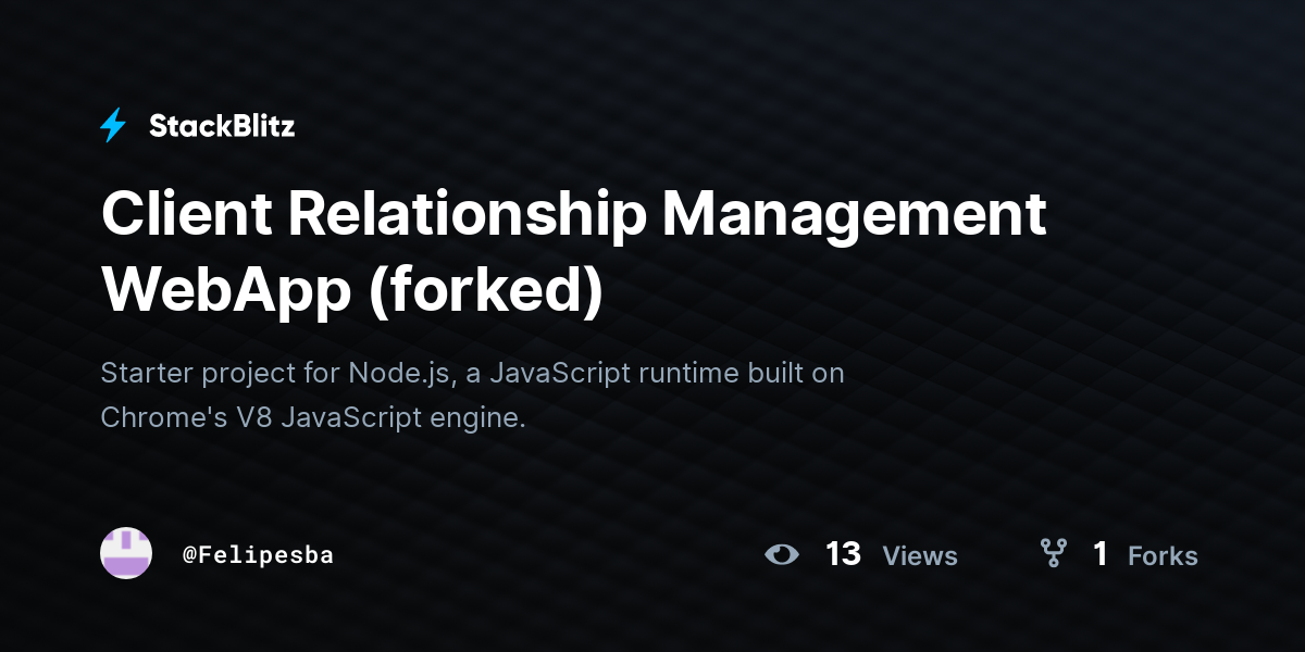 Client Relationship Management WebApp (forked) - StackBlitz