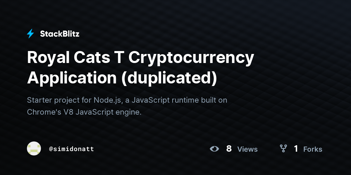 Royal Cats T Cryptocurrency Application (duplicated) - StackBlitz