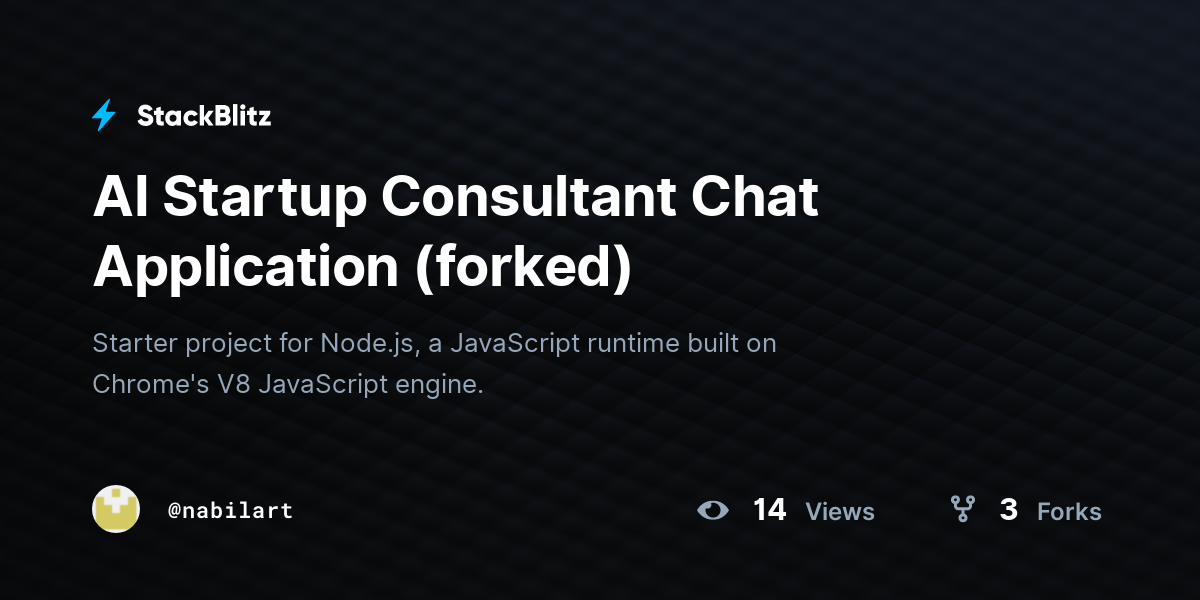 AI Startup Consultant Chat Application (forked) - StackBlitz