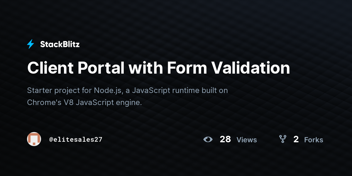 Client Portal with Form Validation - StackBlitz