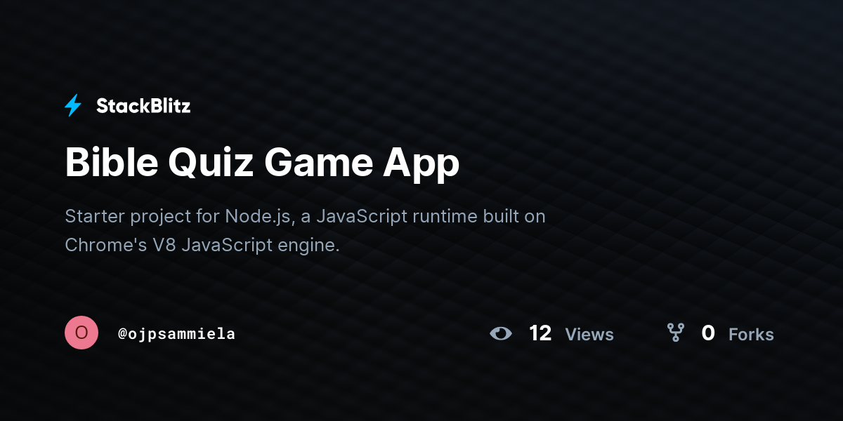 Bible Quiz Game App - StackBlitz