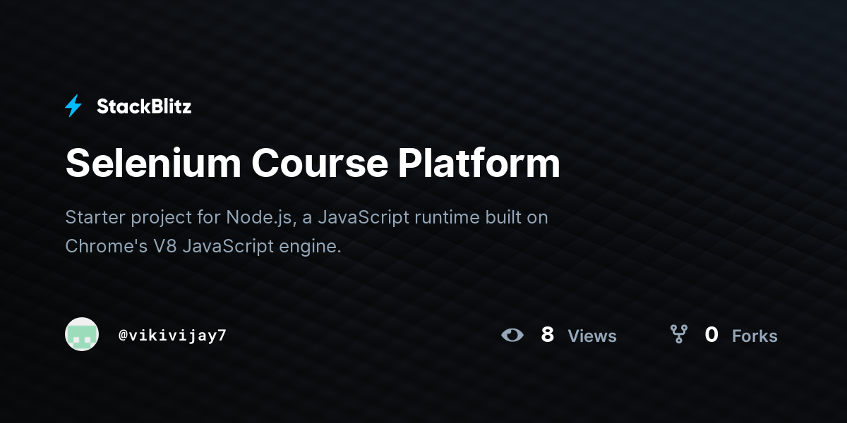 Selenium Course Platform - StackBlitz