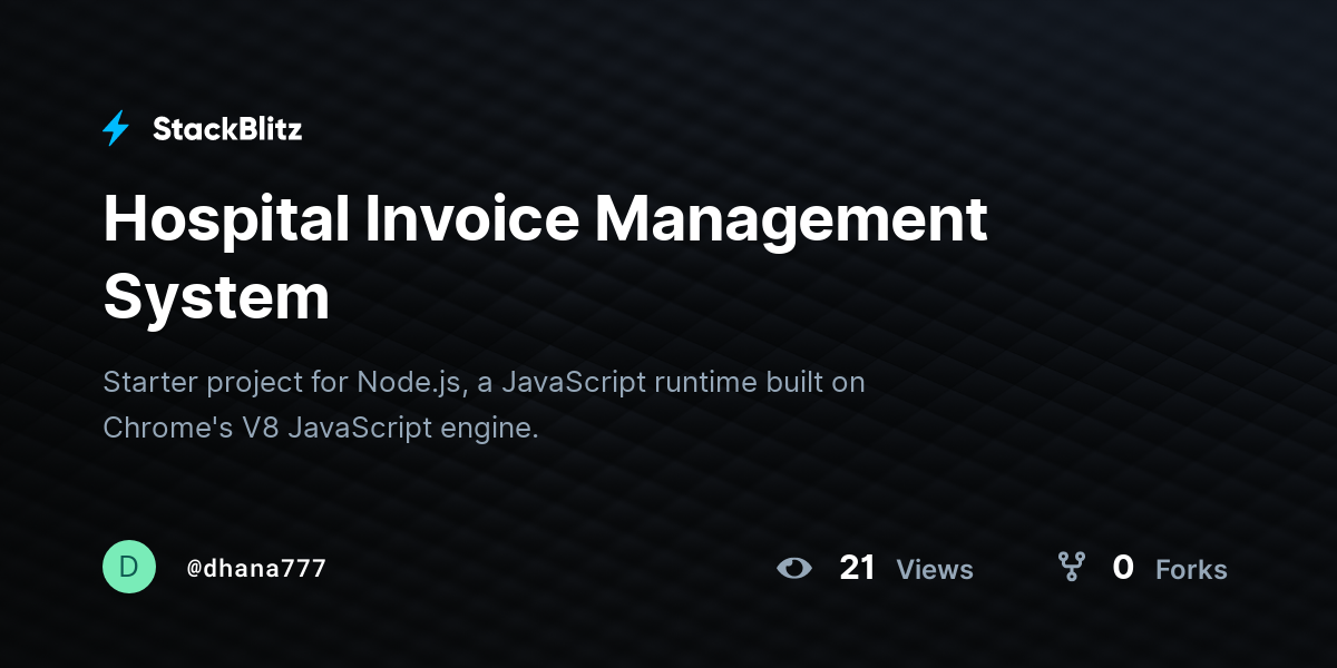 Hospital Invoice Management System - StackBlitz
