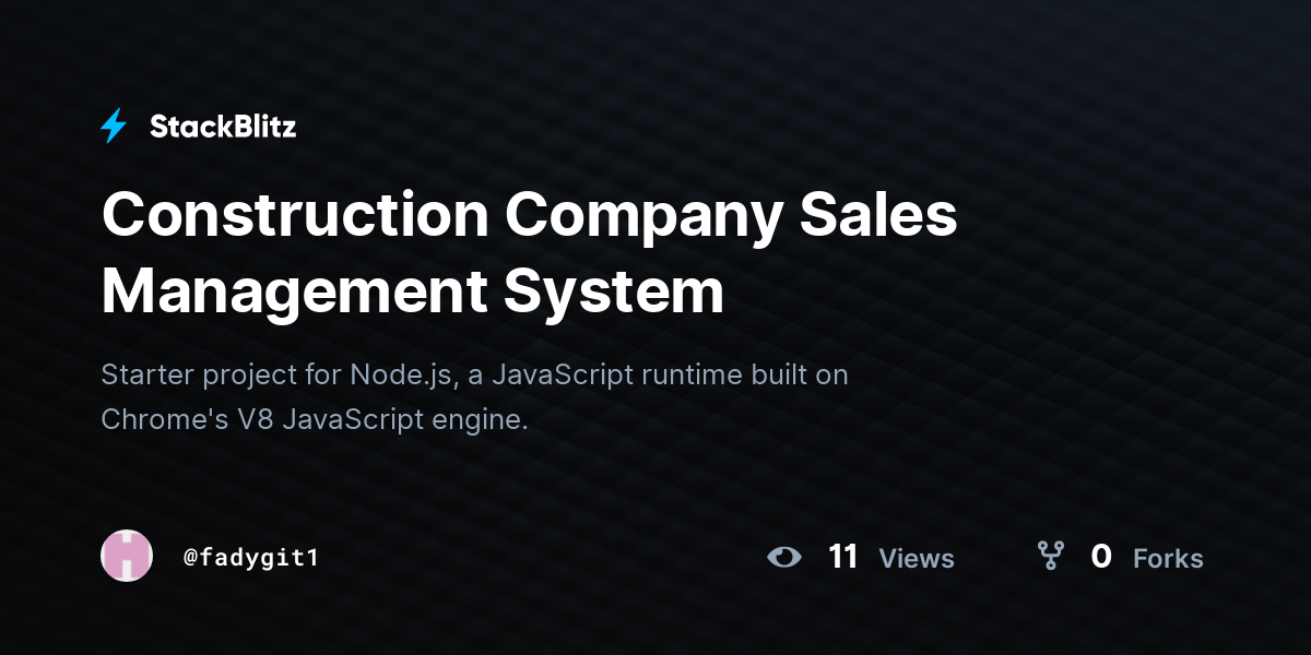 Construction Company Sales Management System - StackBlitz