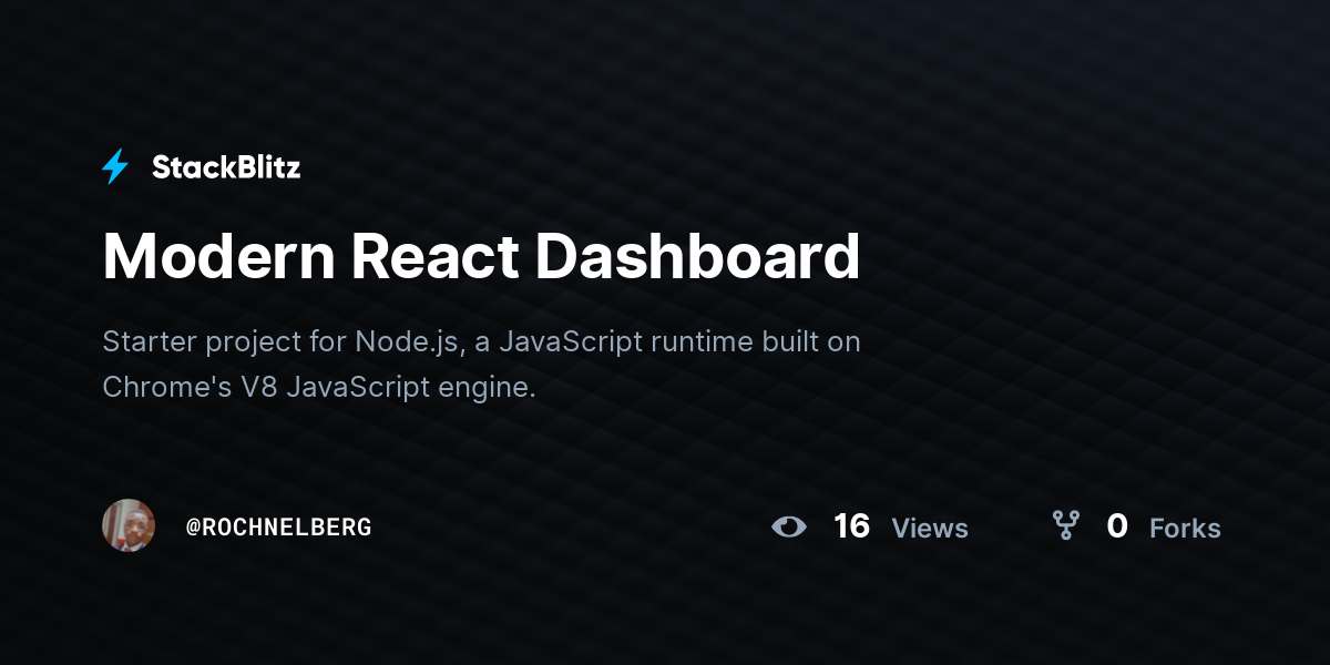 Modern React Dashboard - StackBlitz