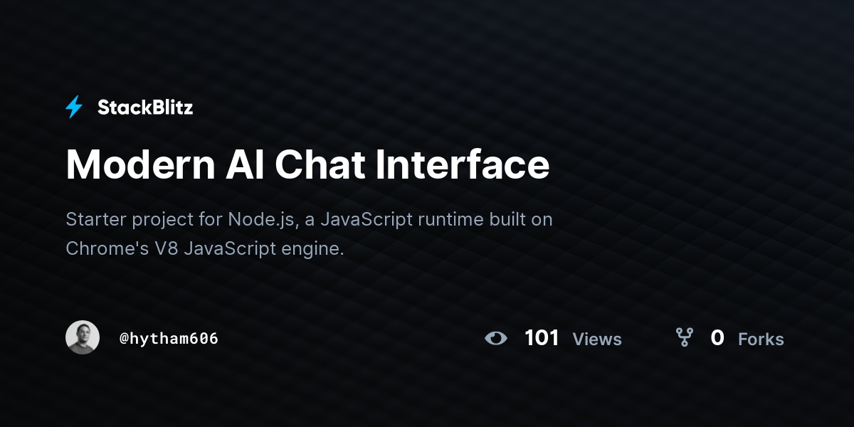 Modern AI Chat Interface - StackBlitz