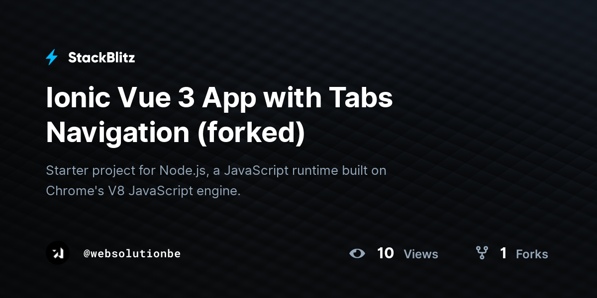 Ionic Vue 3 App with Tabs Navigation (forked) - StackBlitz