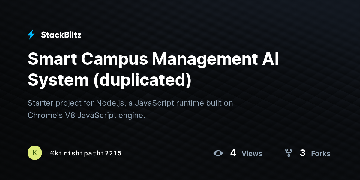 Smart Campus Management AI System (duplicated) - StackBlitz