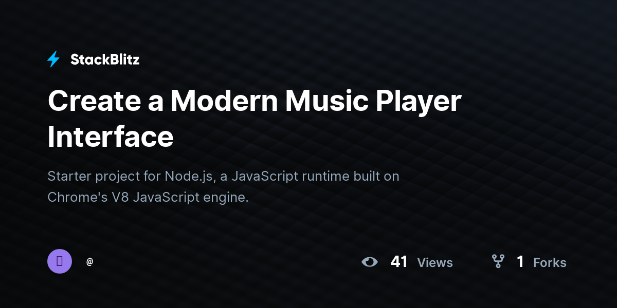 Create a Modern Music Player Interface - StackBlitz